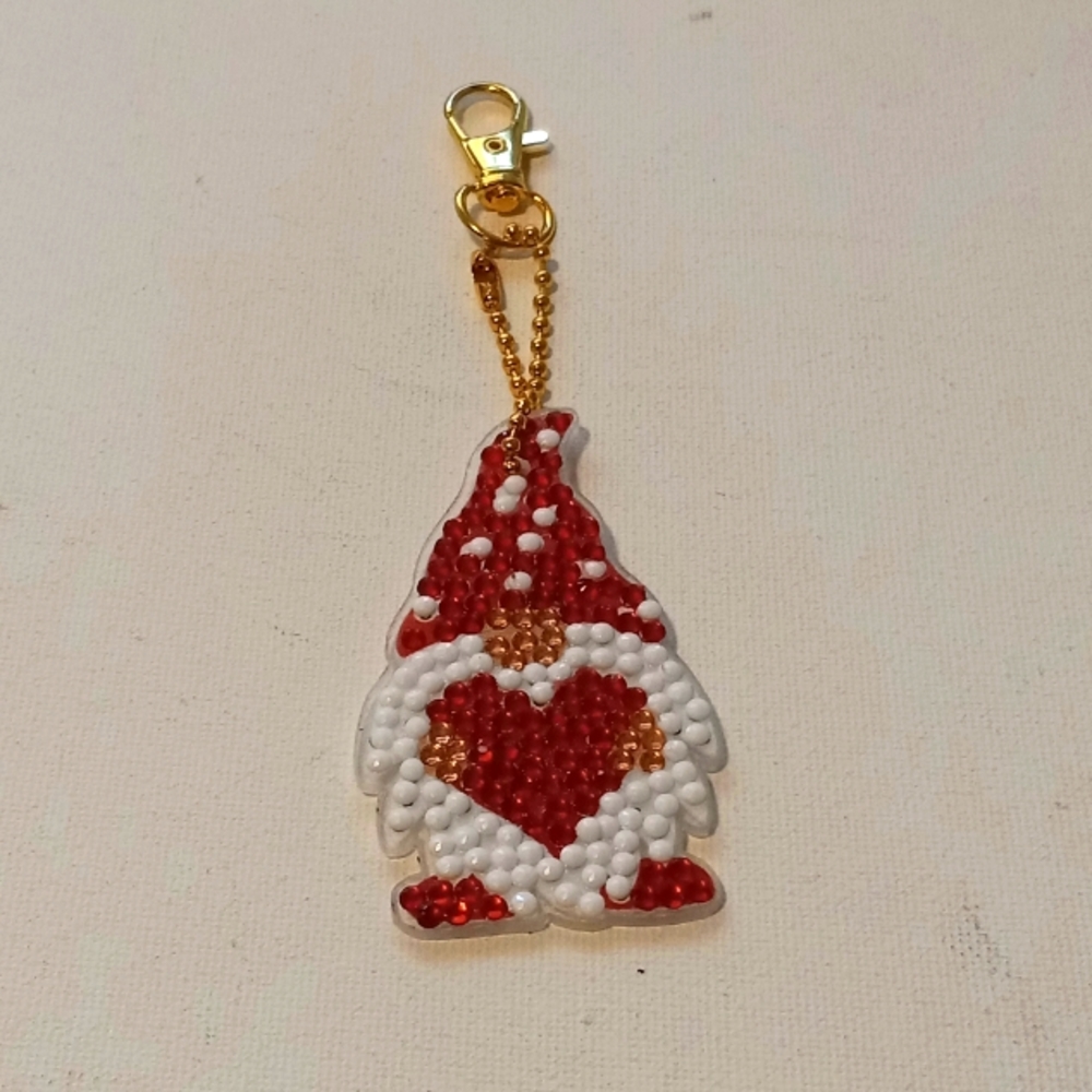 Blingy Red Gnome Keychain